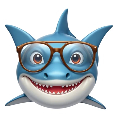 Shark with glasses  sticker