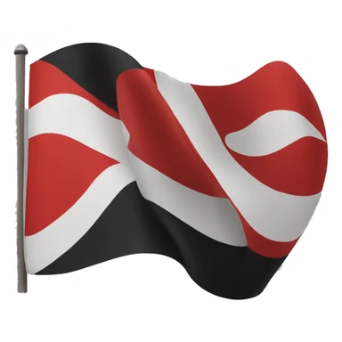 Red and black wavy flag with yellow circle in the middle  sticker