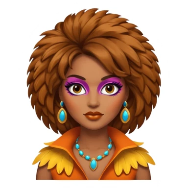 Retro 70s woman face sticker