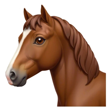 Cinematic Noble Brown Welsh Pony Portrait Emoji, Poised and sturdy, with a well-muscled build draped in a rich, chestnut-brown color, expressive eyes and a gracefully refined head with a gentle, noble profile, Simplified yet sharp and sophisticated features, highly detailed, glowing with a warm, earthy glow, high shine, intelligent and resilient, stylized with an air of pastoral elegance, focused and determined, soft glowing outline, capturing the essence of a watchful and confident brown Welsh pony that appears ready to gallop out of the screen with effortless strength! sticker