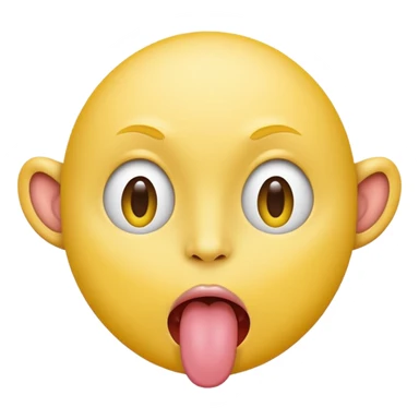 ryellow face with tongue sticking out to the side sticker