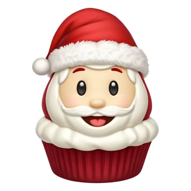 cupcake with a smile and a santa hat sticker