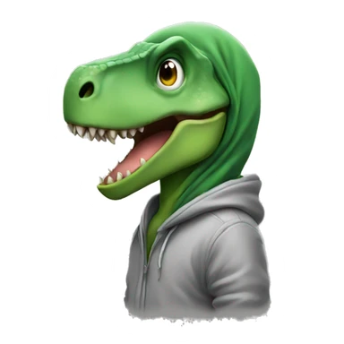 dinosaur with a hoodie on sticker