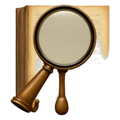 vintage book with magnifying glass sticker