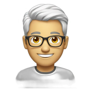 white tech nerd smiling sticker