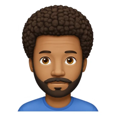 black man with beard, mustache, and short afro sticker