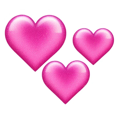 Three different colored sparkling pink hearts overlapping - one medium, one big , one small sticker