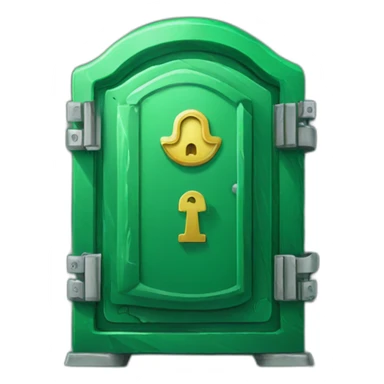 open safe in the middle of the emerald sticker