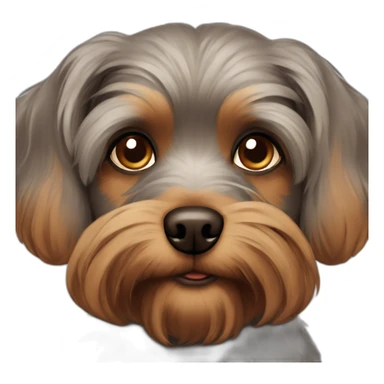 Grey brown dog yorkshire brown eyes sticker