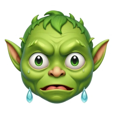 Goblin is crying with very big tears in his eyes  sticker