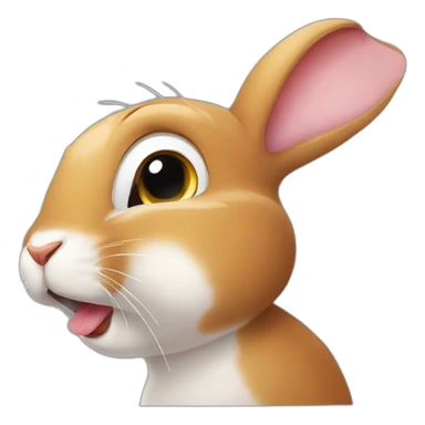 tongue licking rabbit sticker