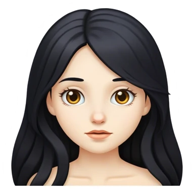 Chica de pelo negro largo blanco de piel sticker