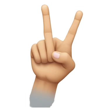 like the Vulcan salute hand but middle finger with the pinky and ring finger sticker