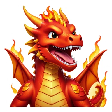 Cinematic Cute Yawning Fierce Fire Dragon Portrait Emoji, Head tilted slightly with a dramatic, wide-open yawn, revealing a fearsome yet endearing scaled visage bathed in searing reds and oranges, with gentle flames licking around its open mouth; rendered with realistic detail and flickering natural light, high shine, relaxed yet fierce, styled with a dash of smoldering charm, soft glowing outline, capturing the essence of a sleepy but spirited inferno ready to unleash a tender blaze of warmth! sticker