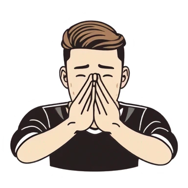 Footballer doing hand sign of crying both hands should be symittrical  sticker