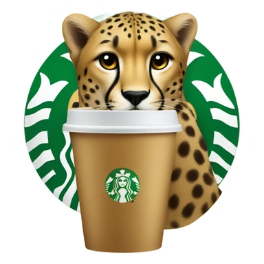 cheetah with starbucks sticker