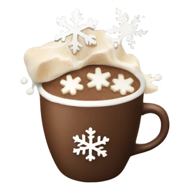Hot cocoa snowflakes sticker