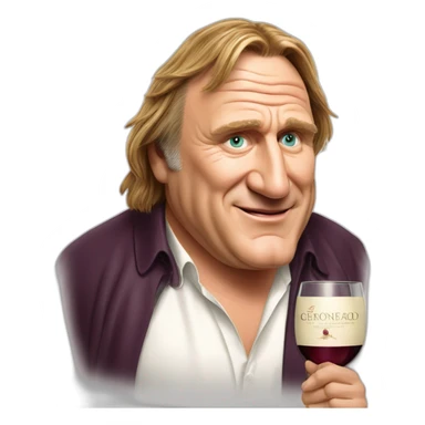 Gérard Depardieu wine sticker