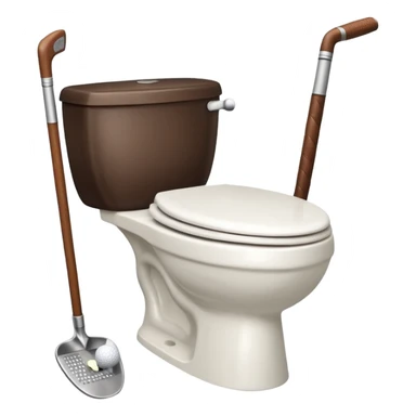 Toilet with golf clubs sticker