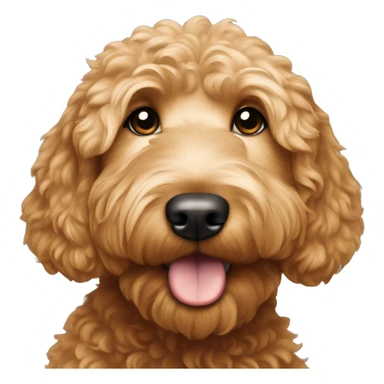 A caramel goldendoodle sticker