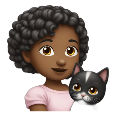 Baby girl with 2 cats 1black 1 white  sticker