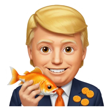 trump eating goldfish sticker