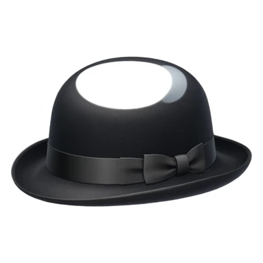 simple black bowler hat only sticker