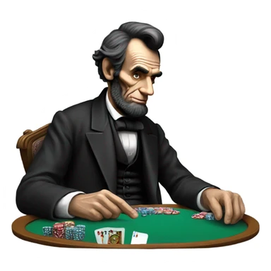Abe lincoln playing poker sticker