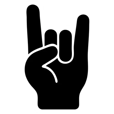 Spider-Man's hand making the rock symbol, solid filled icon sticker