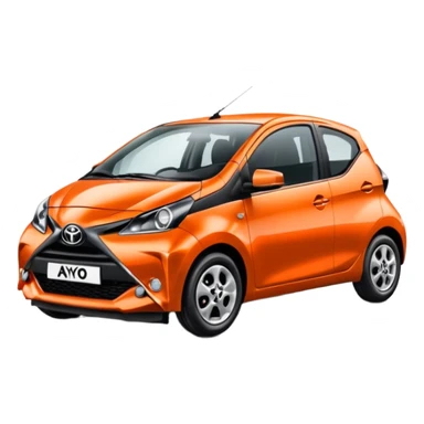 Make an emoji of an orange Toyota aygo sticker