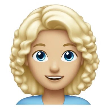 blue eyed blonde lady waving sticker