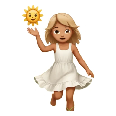 Little girl frolicking in a field sticker