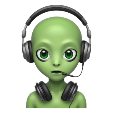 cute alien with headphones sticker