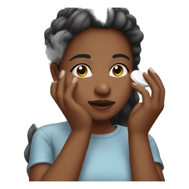 Girl putting on skincare sticker