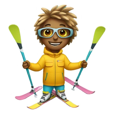 Skiing in hawaii sticker