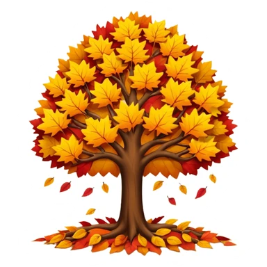 autumn tree with leaves falling  sticker