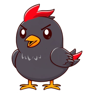Red bird from Angry Birds game with angry expression sticker