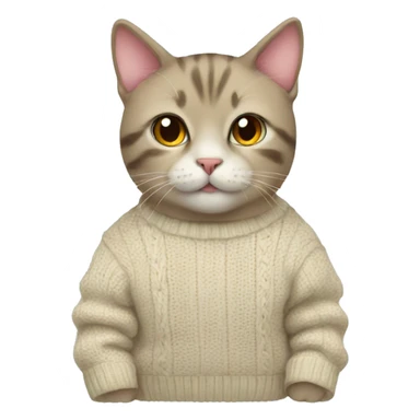 cute cat in a sweater  sticker