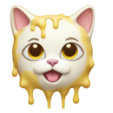 cat covered in melting white chocolate sticker