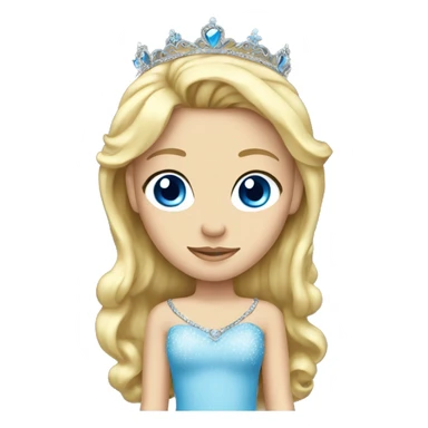 blonde blue eyes princess wearing tiara  sticker
