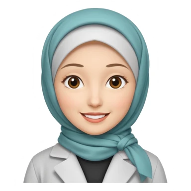 Hijab white coat sticker