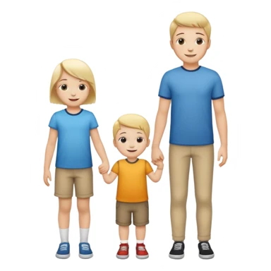 small child standing next to a tall child of same sex sticker