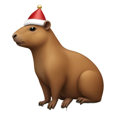 Capibara decorating a cristmas tree sticker