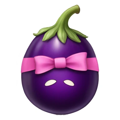 eggplant with pink bow sticker