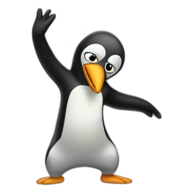 Pingouin doing a dab sticker