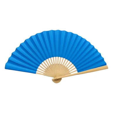 blue paper hand fan sticker