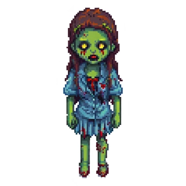 brunette zombie girl sticker