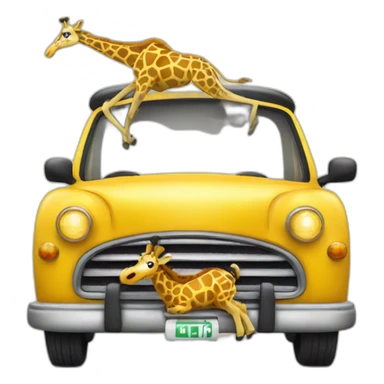 beer glass giraffe in a taxi sticker