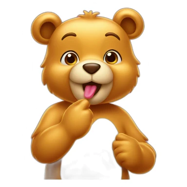 Honey bear blowing kisses sticker