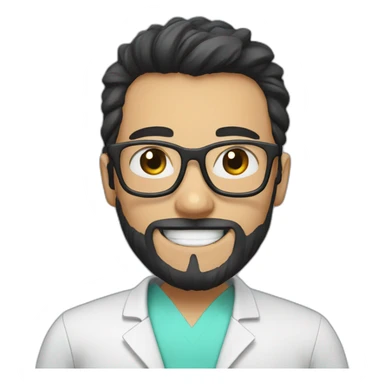 Dental Student with a really starting black beard and glasses sticker
